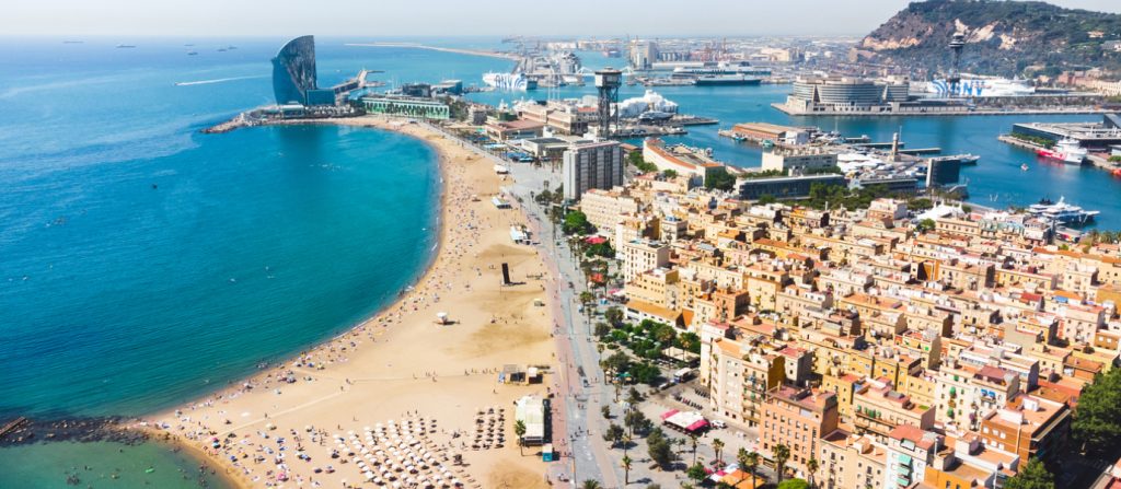 Vista aérea Playa de la Barceloneta